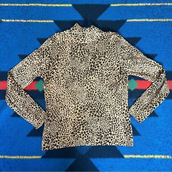 Talbots Cheetah Print Blouse Is Silk & Camelhair (M) - Picture 1 of 6